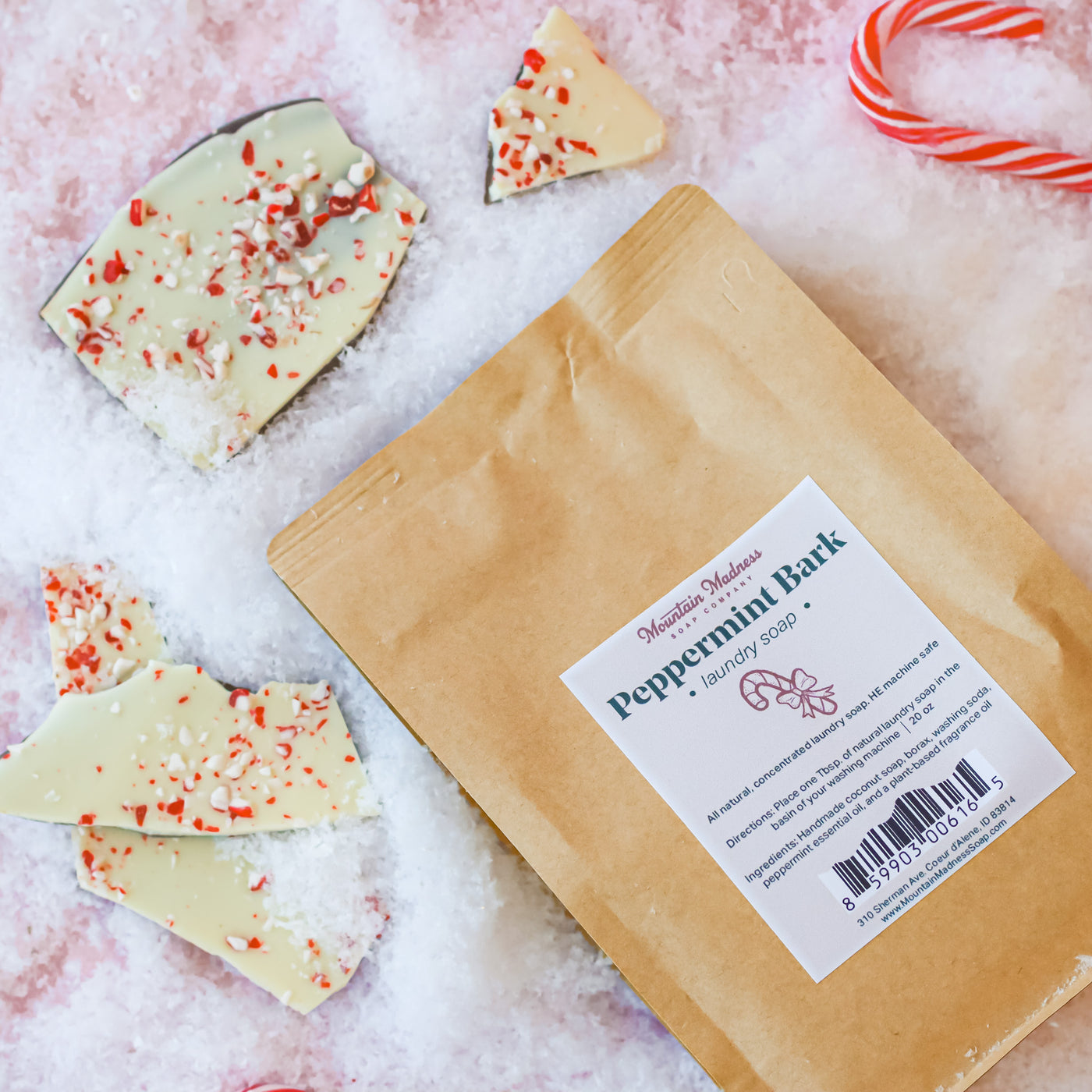 Natural Laundry Soap- Peppermint Bark