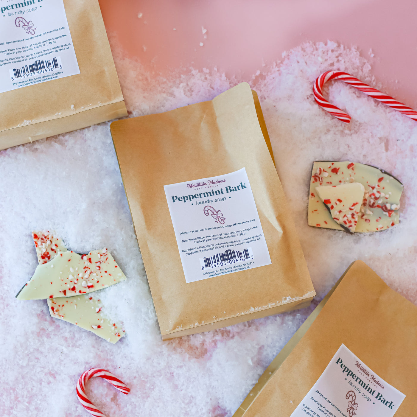 Natural Laundry Soap- Peppermint Bark