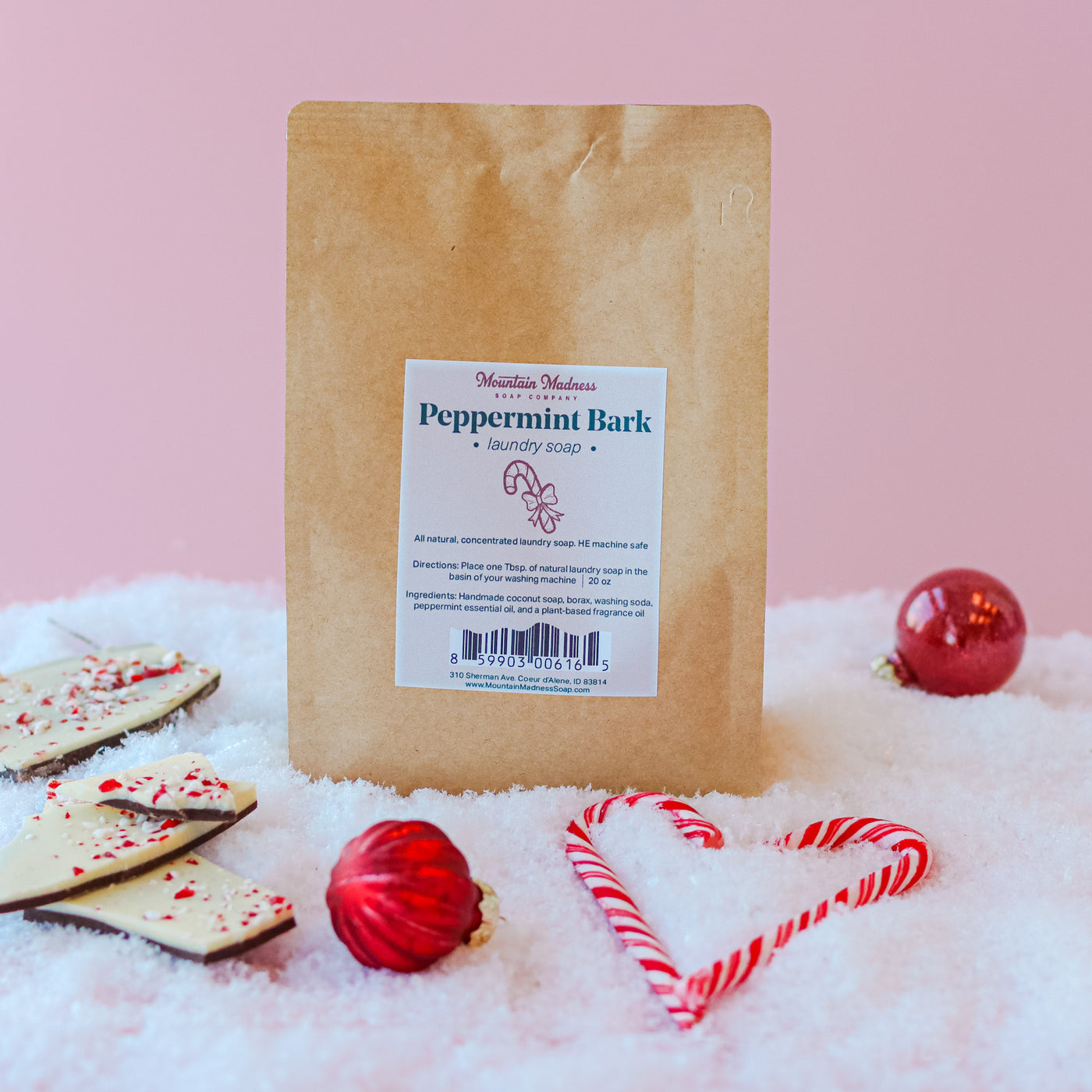 Natural Laundry Soap- Peppermint Bark